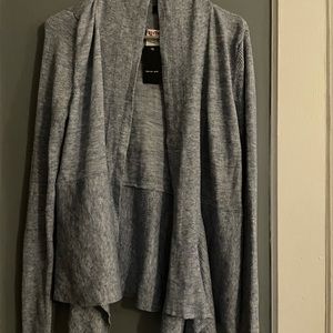 NWT Blue/White Open Shawl Sweater